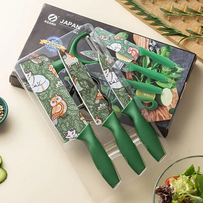 3 Pcs Sharp Printed Knife Set
