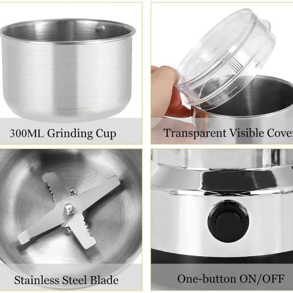 Mixer Grinder, Multifunction Small Food Grinder Grain Grinder, Portable Coffee Bean Grinder