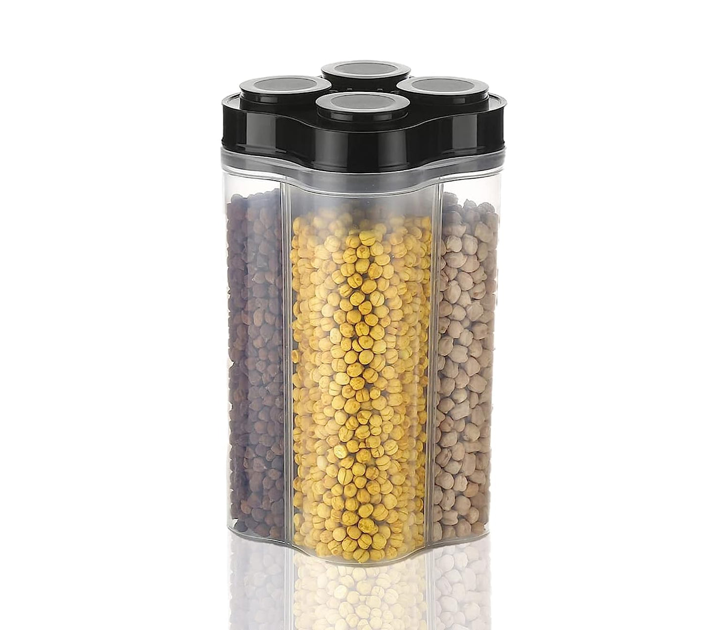 Airtight Transparent 4 Section Container 2500ml