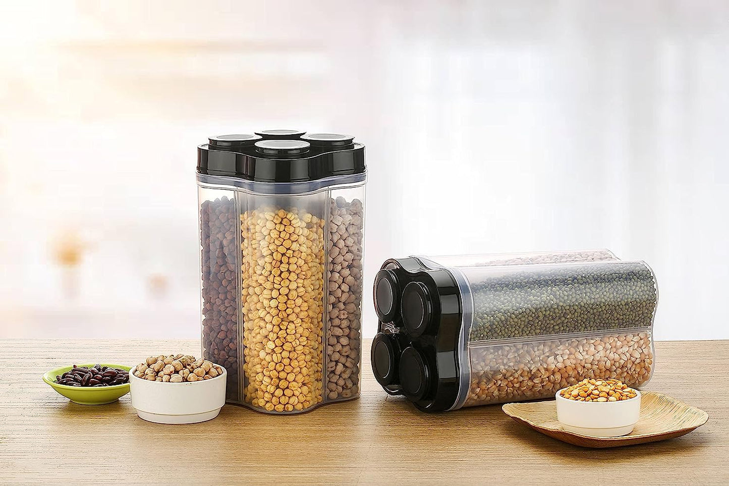 Airtight Transparent 4 Section Container 2500ml