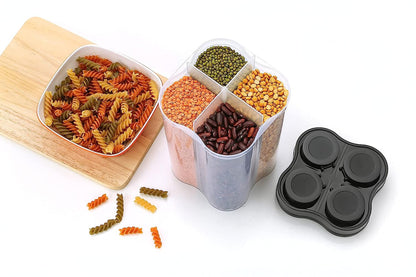 Airtight Transparent 4 Section Container 2500ml