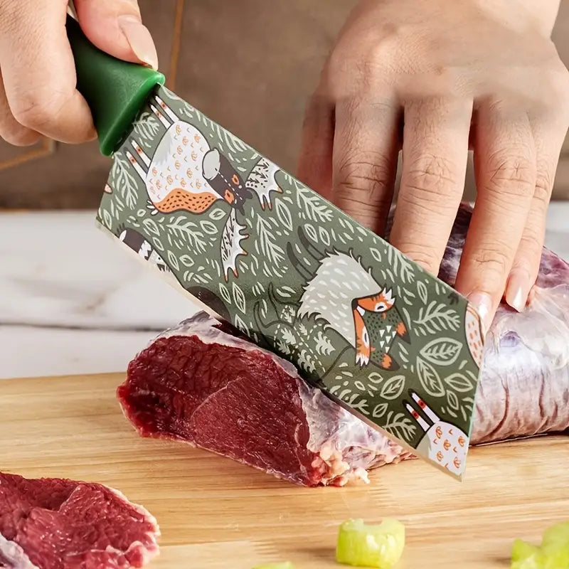 3 Pieces Stainless Steel Colour Printed Knife